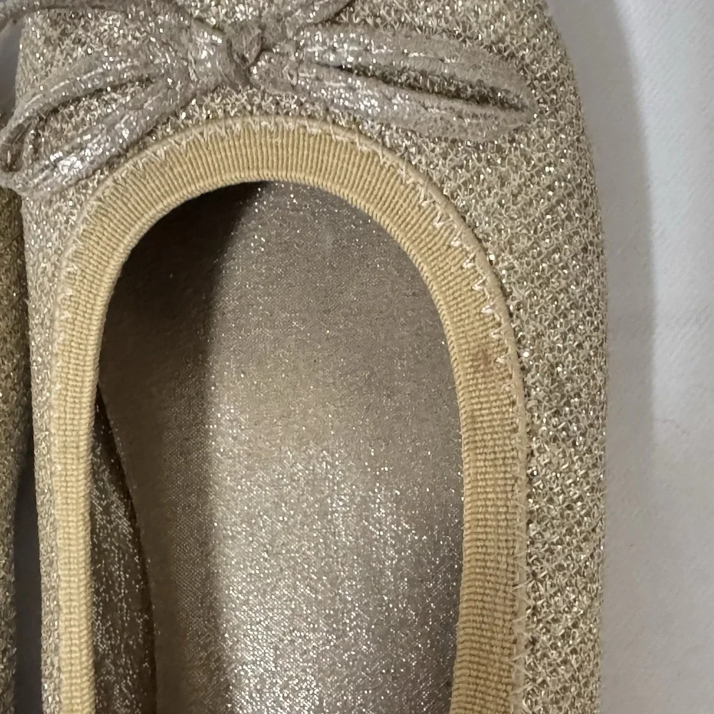 STUART WEITZMAN Gold Metallic Ballet Flat Shoes, Size: 1‎ Girls